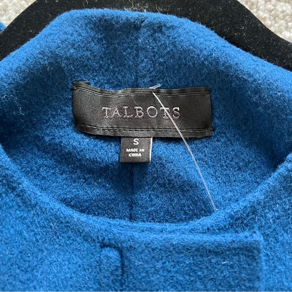 Talbots Royal Blue Wool Double Faced Flannel Topper Coat - Picture 2 of 5
